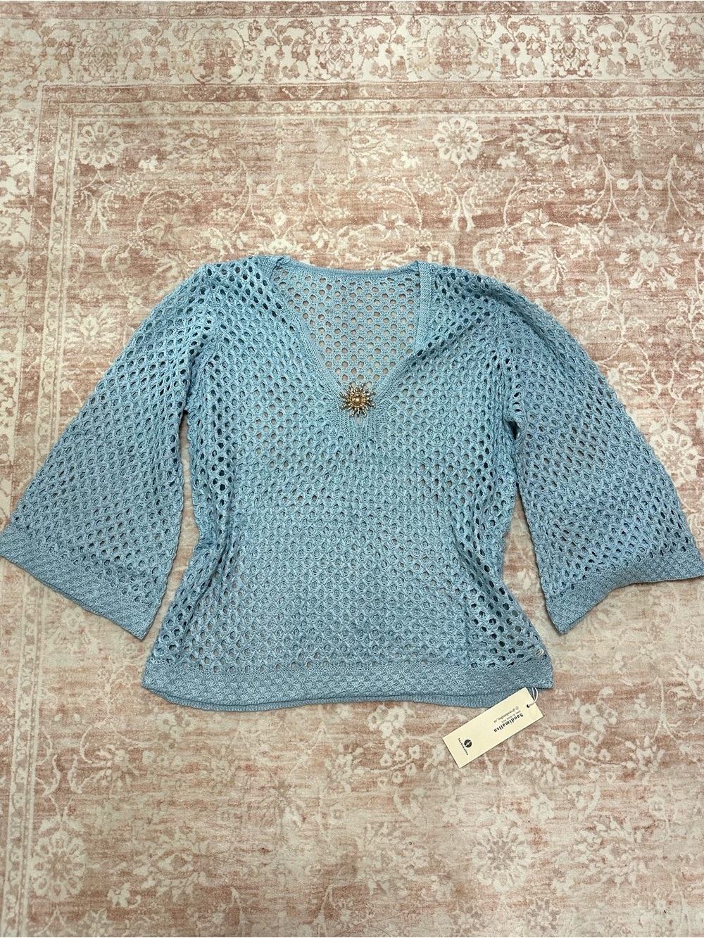 NWT 🐚 Crochet Cover Up With Golden Sun - Picture 4 of 13